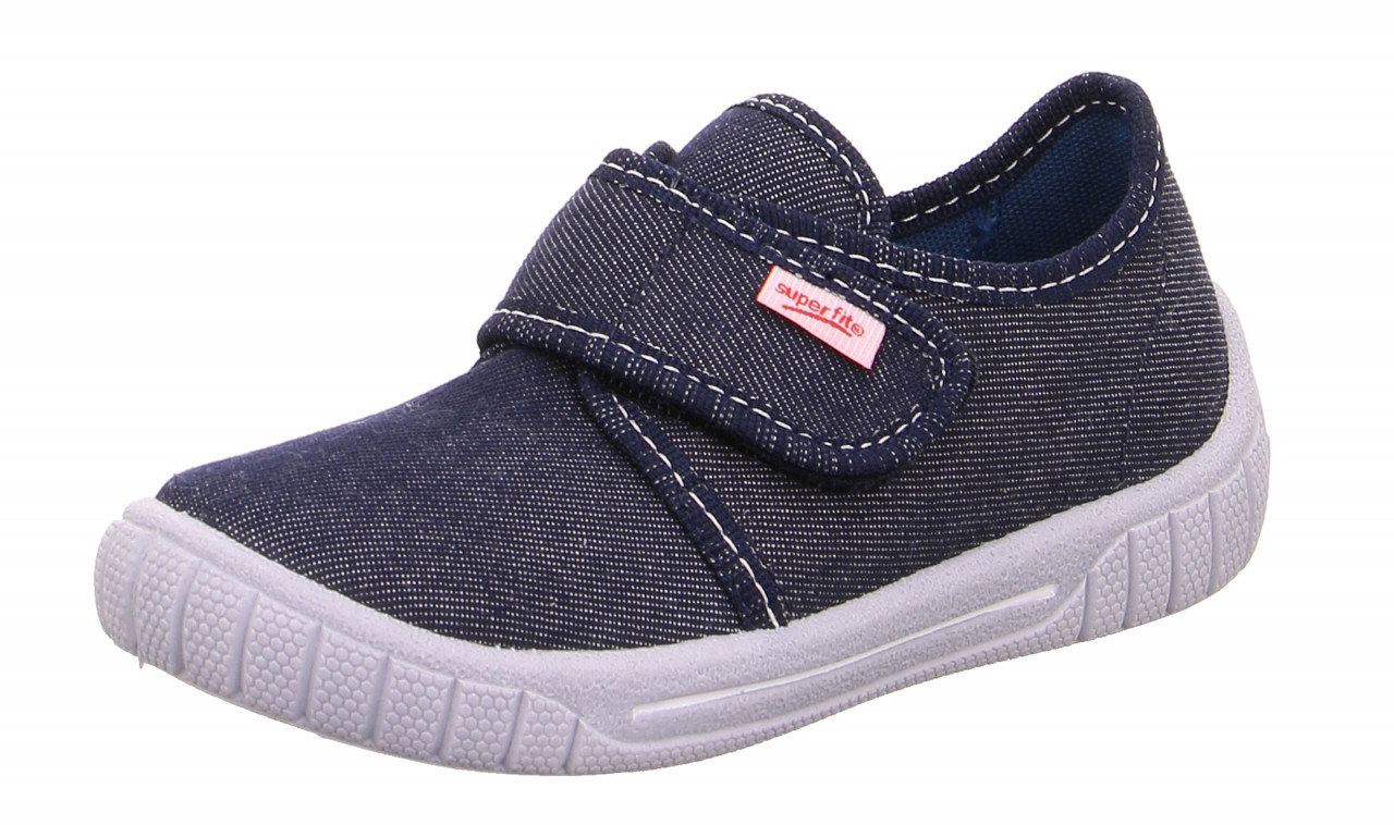BILL - Blau/Weiss Hausschuh mit Klettverschluss