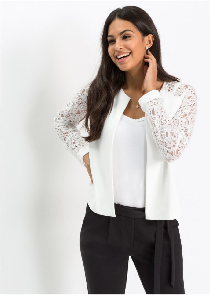 Blazer mit Spitzenärmeln