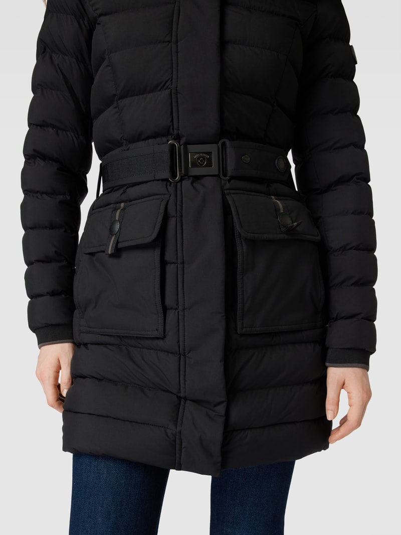 Funktionsjacke mit Kunstfellbesatz Modell 'ABENDSTERN' in schwarz
