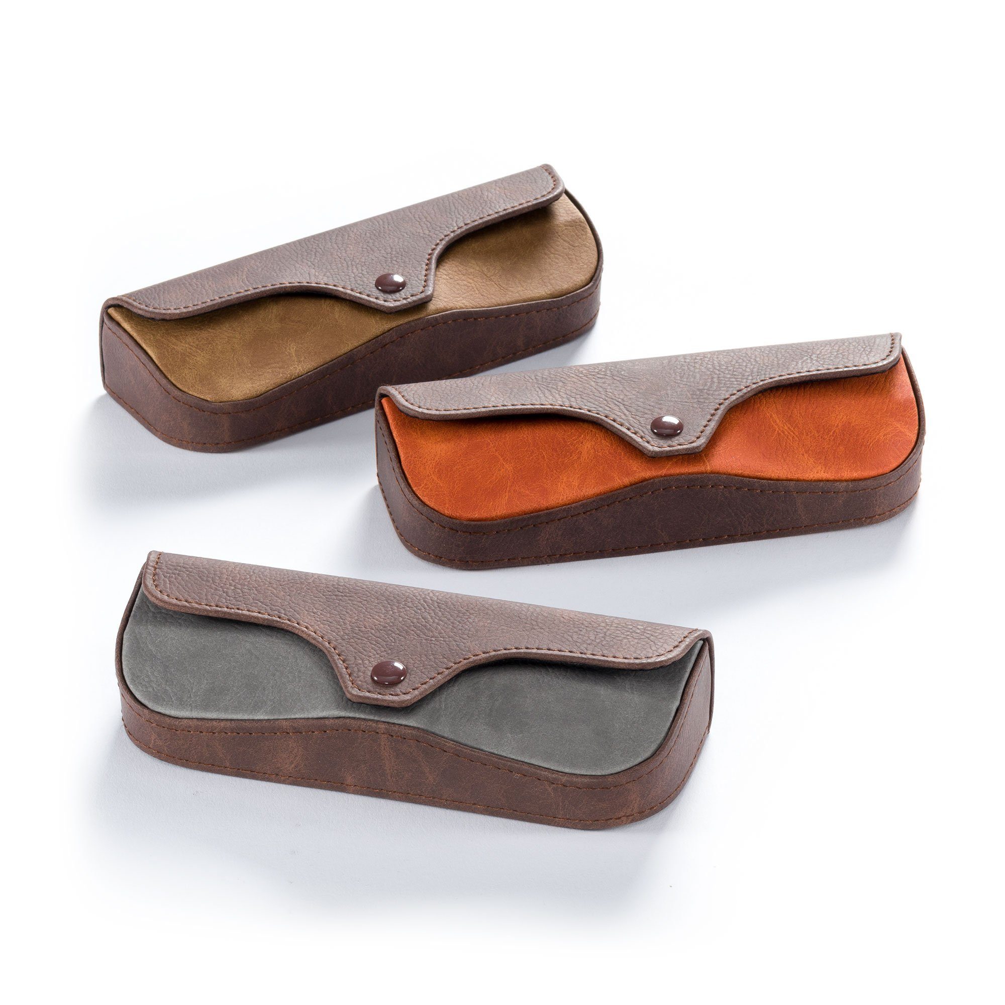 FEFI Brillenetui Hardcase im 2-Farb Leder-Look, inklusive Mikrofasertuch