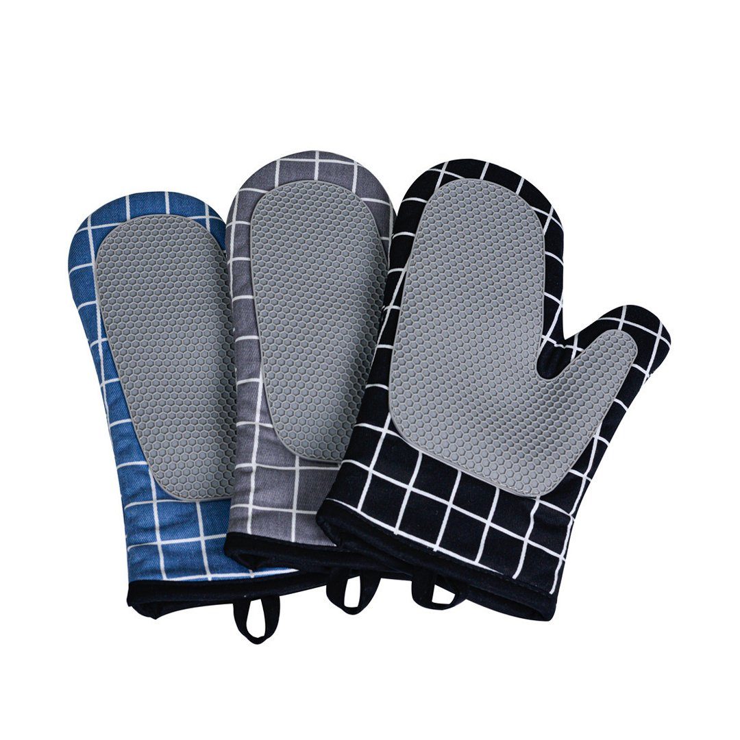 FIDDY Topfhandschuhe Küchenhandschuhe, Silikonofenhandschuhe mit Splicing, rutschfest, (hitzebeständige Topflappenhandschuhe, hitzebeständige), Ofenhandschuhe für Camping, Grillen, Backen.
