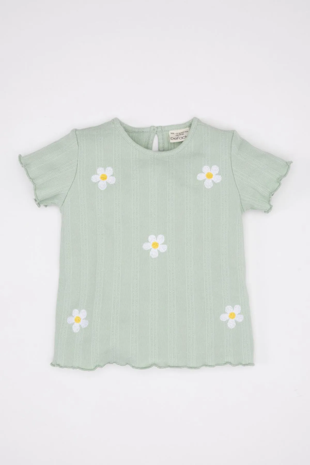 DeFacto  Geripptes Camisole-Kurzarm-T-Shirt mit Blumenmuster für Mädchen C2140a524sm