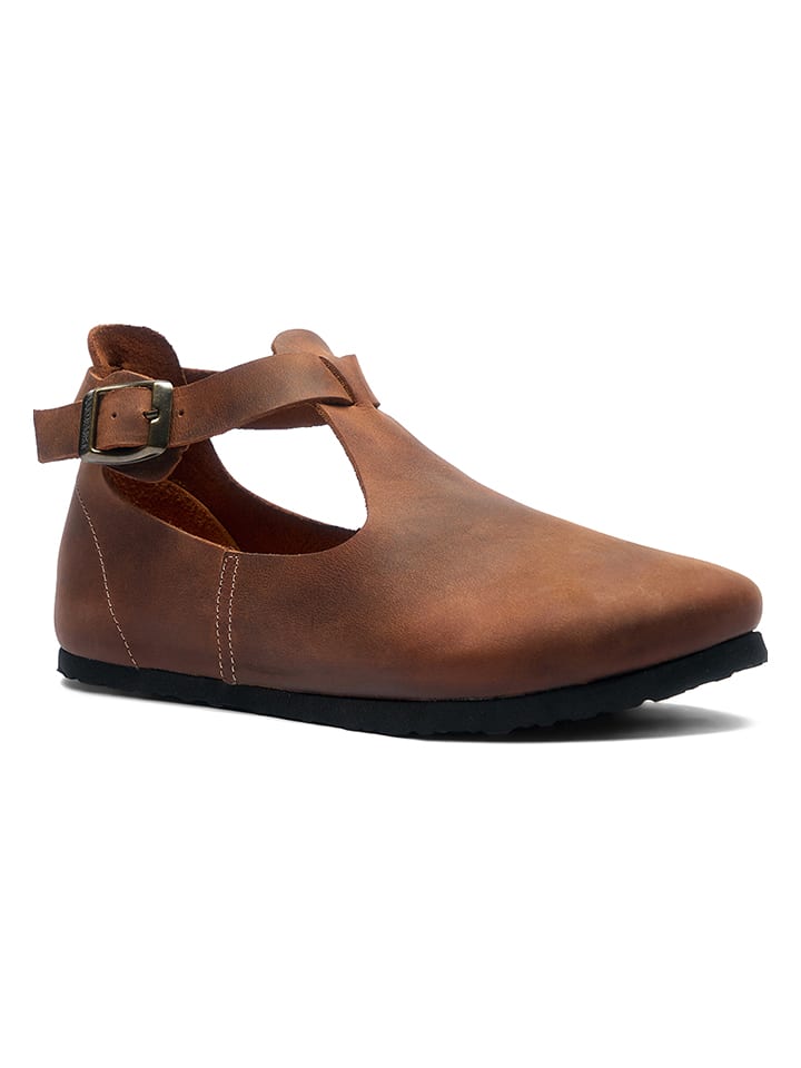 Comfortfusse Leder-Ballerinas in Hellbraun günstig kaufen