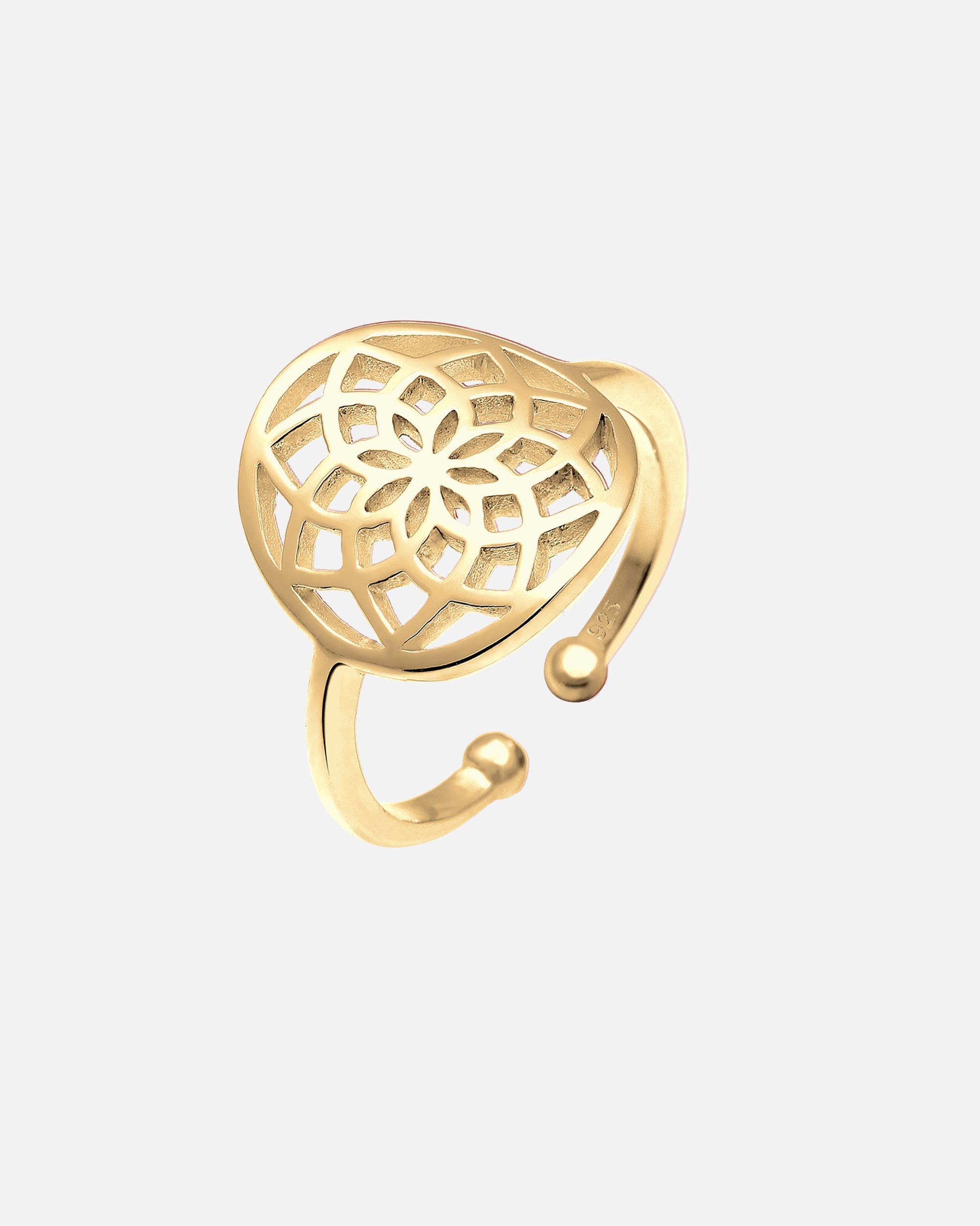 Elli Ornament okrogel boho prstan za ženske - (925/1000) srebro