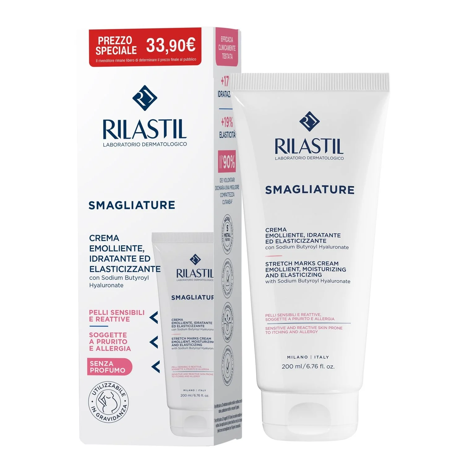 Crema antiestrías corporal para piel sensible - Crema elastizante antiestrías