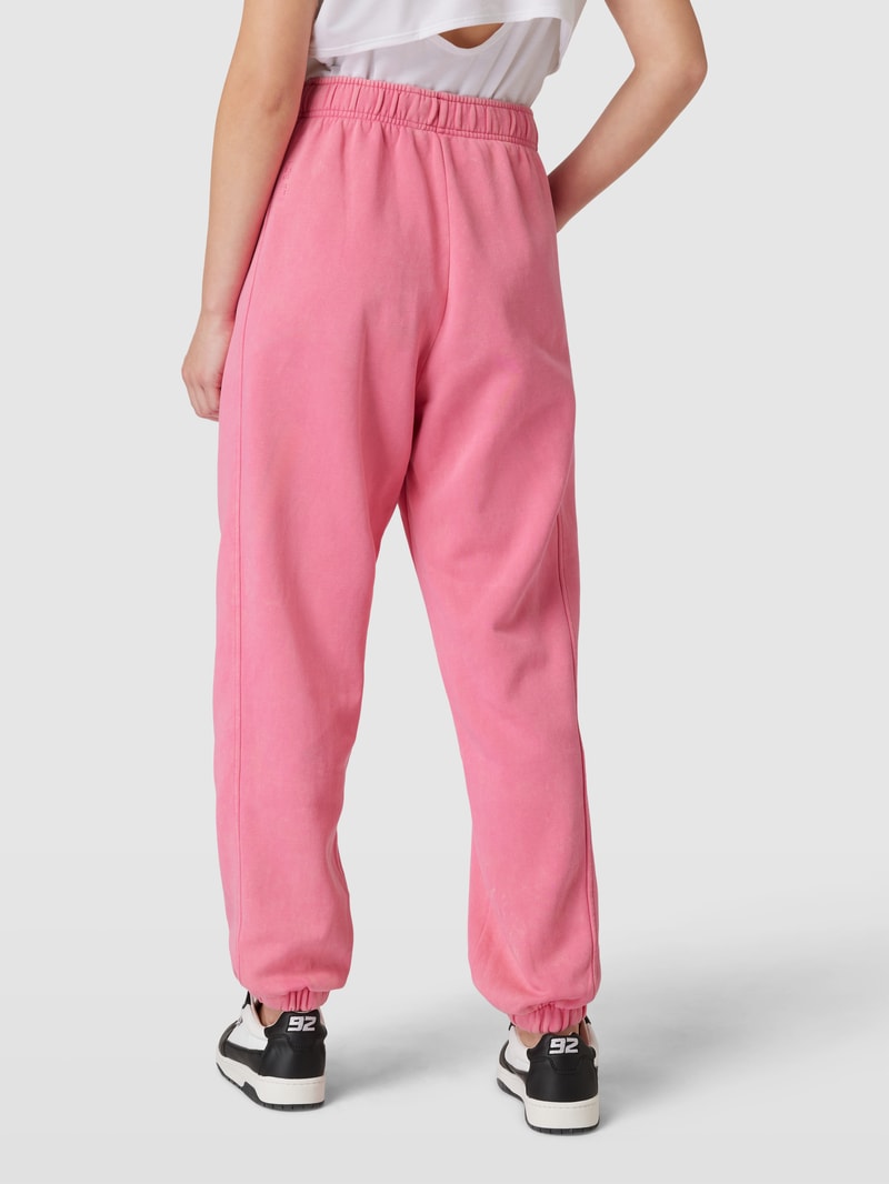 Sweatpants mit Logo-Stitching in pink