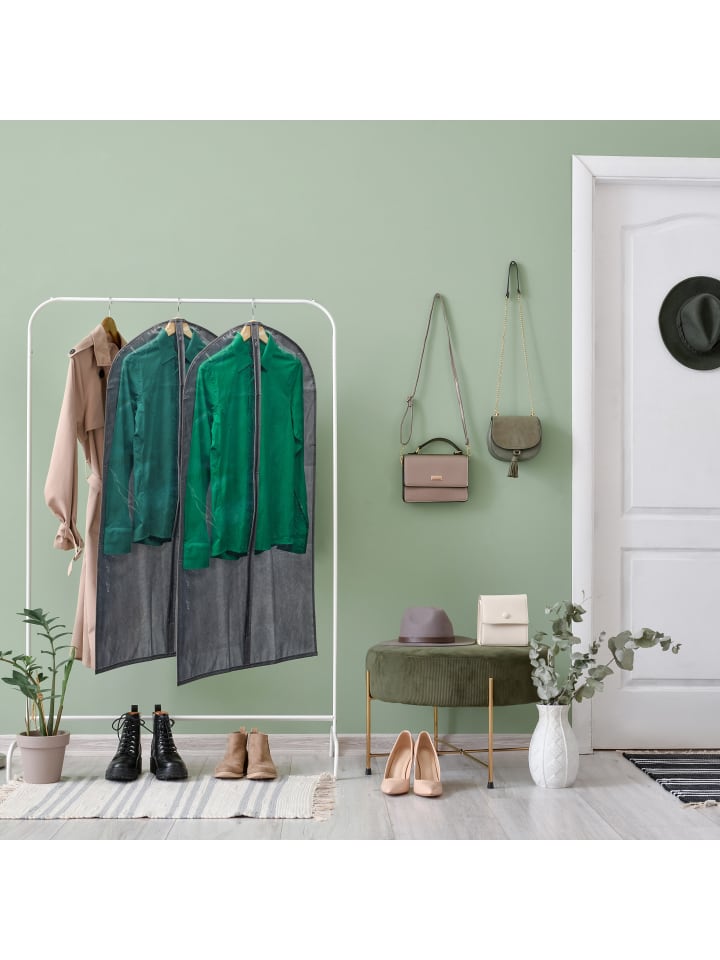 relaxdays 6 x Kleidersack in Grau/ Transparent - (B)60 x (H)135 cm günstig kaufen onesize