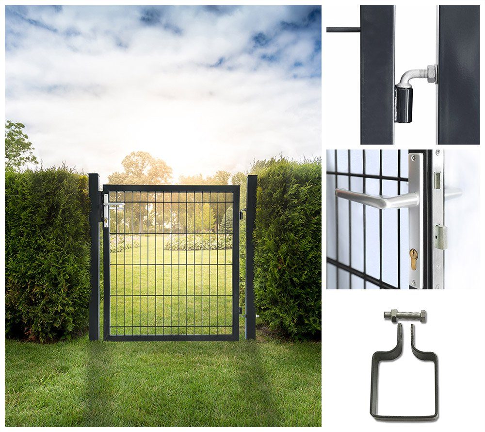 HOME DELUXE Gartentor Doppelstabmatten Gartentor PORTARIUS - Anthrazit