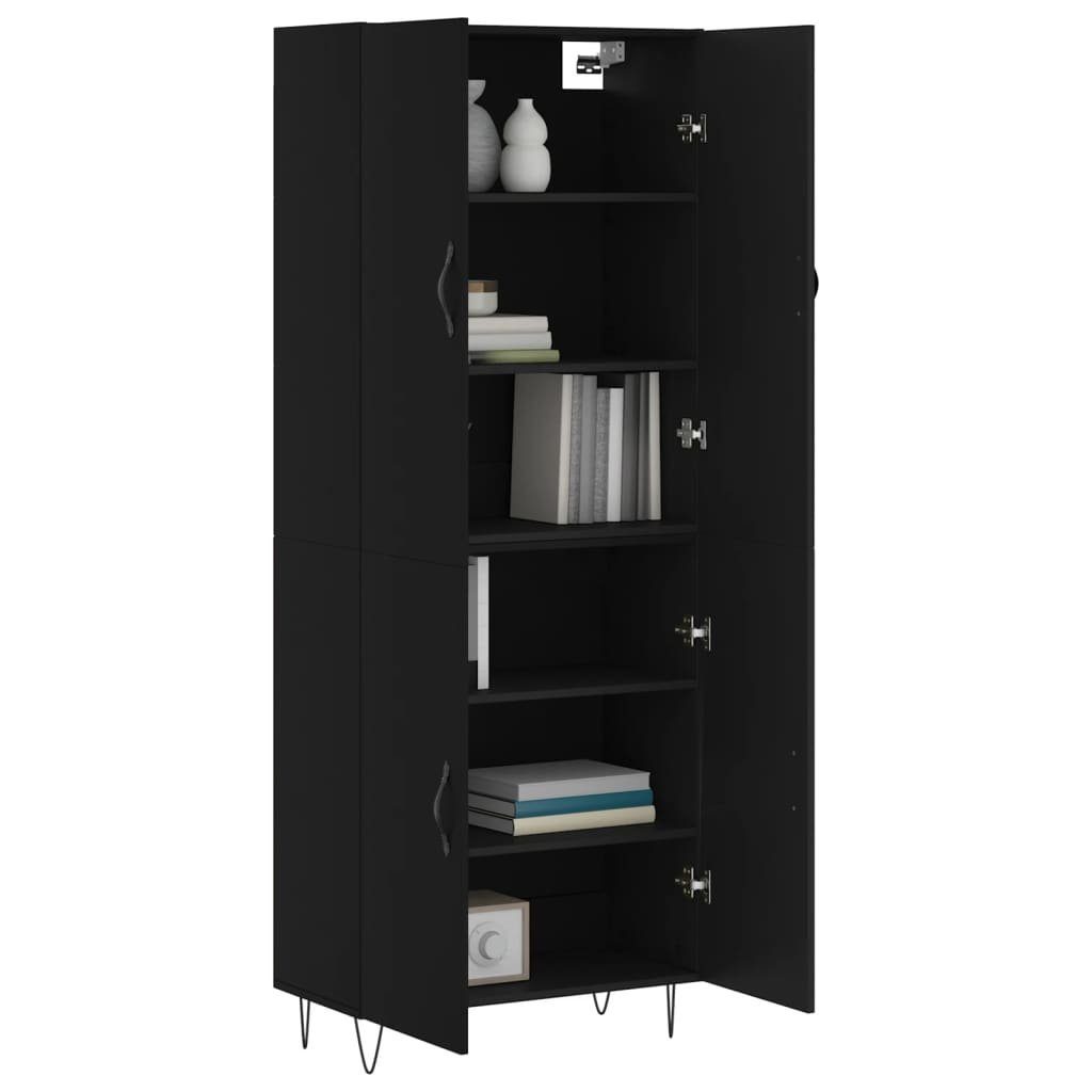 vidaXL Sideboard Highboard Schwarz 69,5x34x180 cm Holzwerkstoff (1 St)
