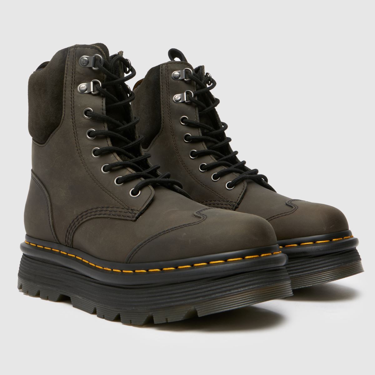 Dr Martens – Zebzag 8 – Mörkgrå knytstövlar