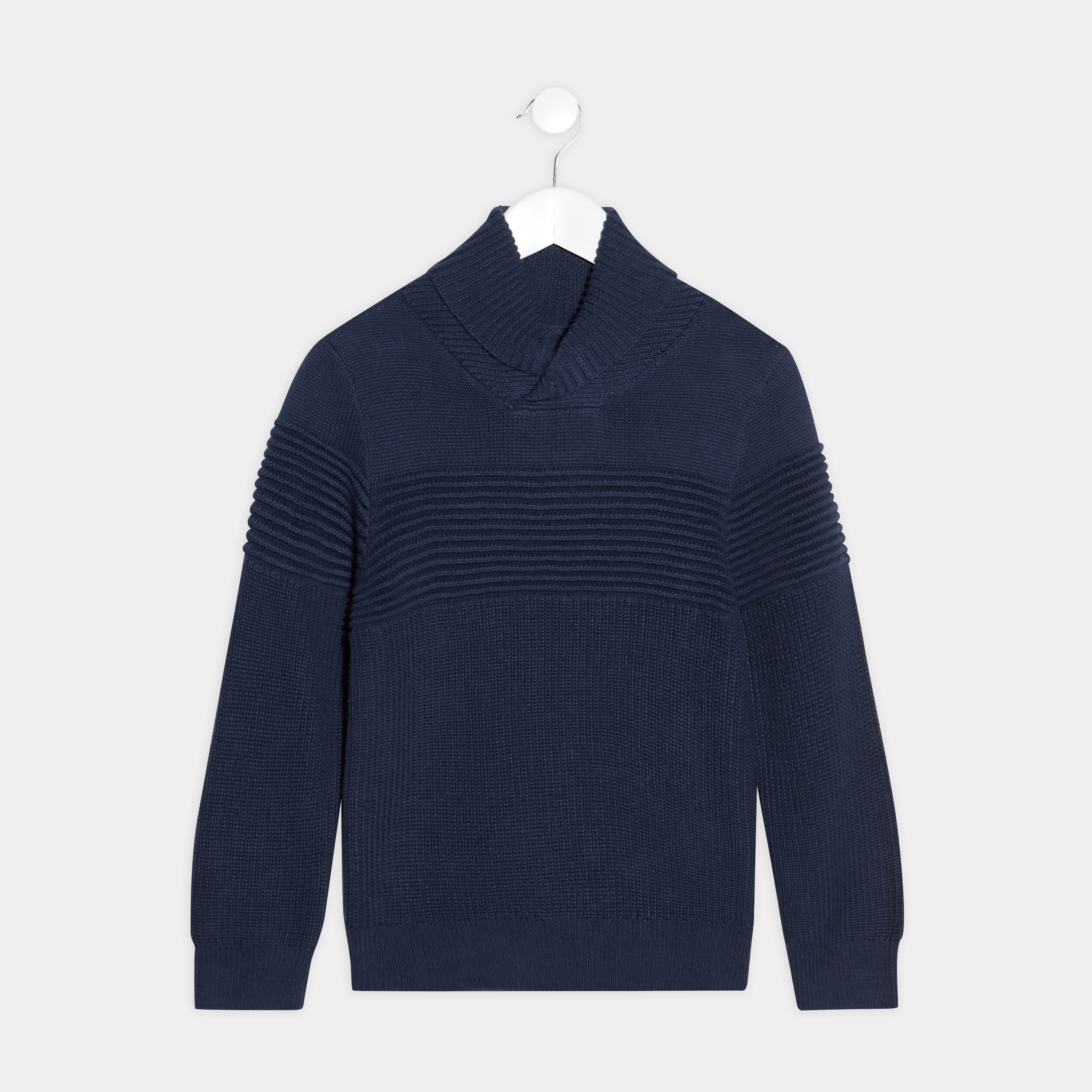 Pull avec col roulé bleu marine garçon | La Halle