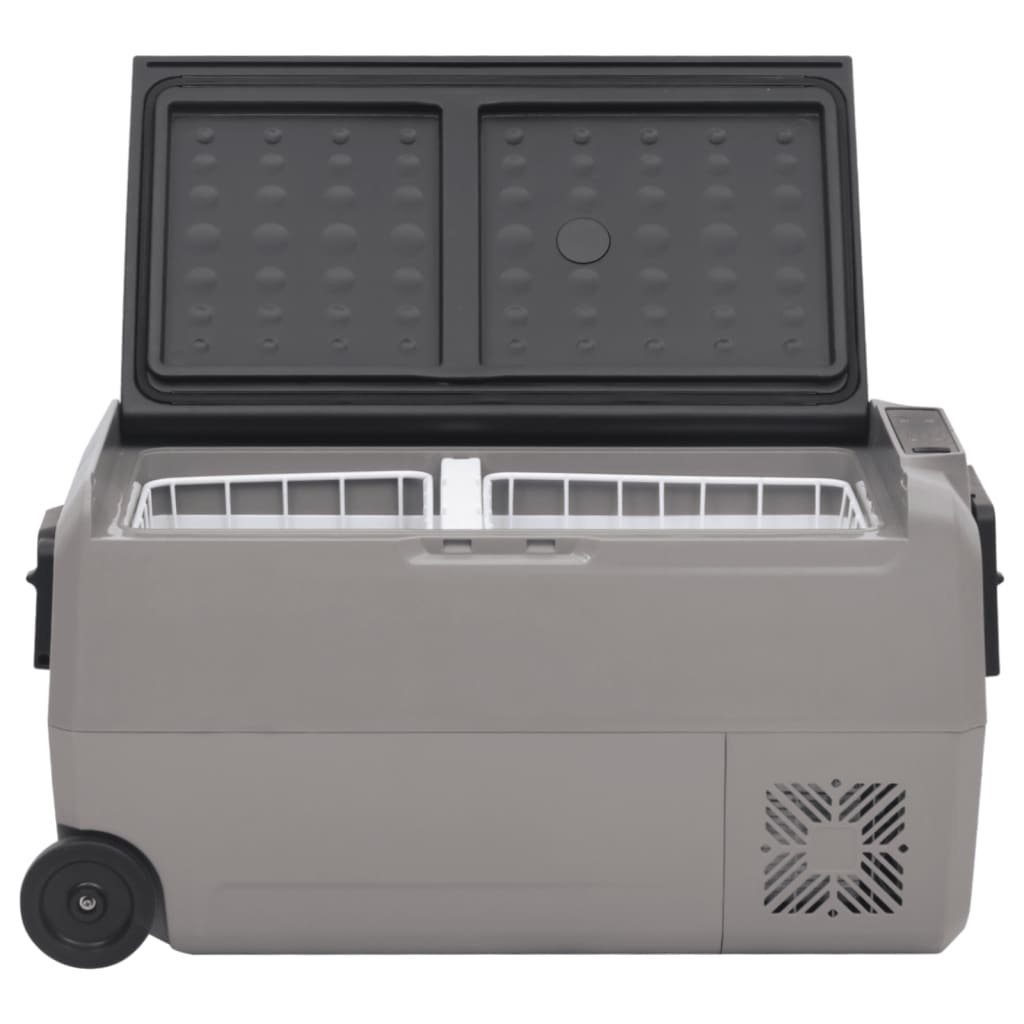 vidaXL Kühlbox Kompressor Kühlbox mit Rollen und Griff Schwarz Grau 36 L Camping Van