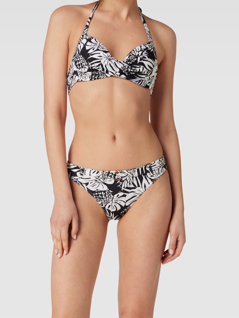 Bikini-Slip mit Animal-Print Modell 'DITA' in schwarz