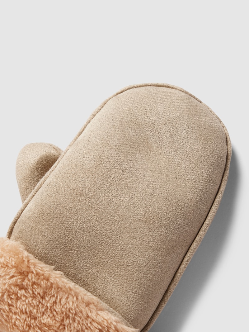Handschuhe mit breitem Umschlag in beige