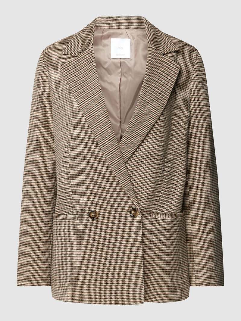 Blazer mit Hahnentrittmuster Modell 'CHARLOTT' in mittelbraun