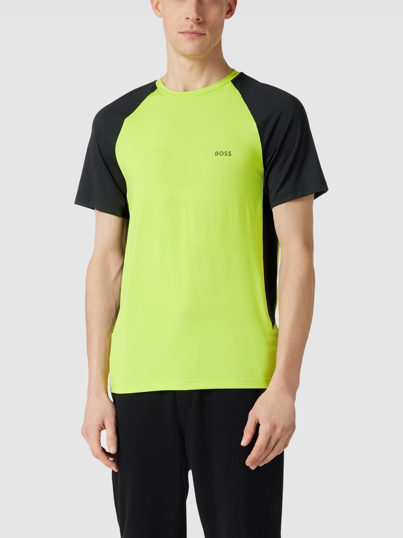 T-Shirt mit Mesh-Details Modell 'Active' in neon grün