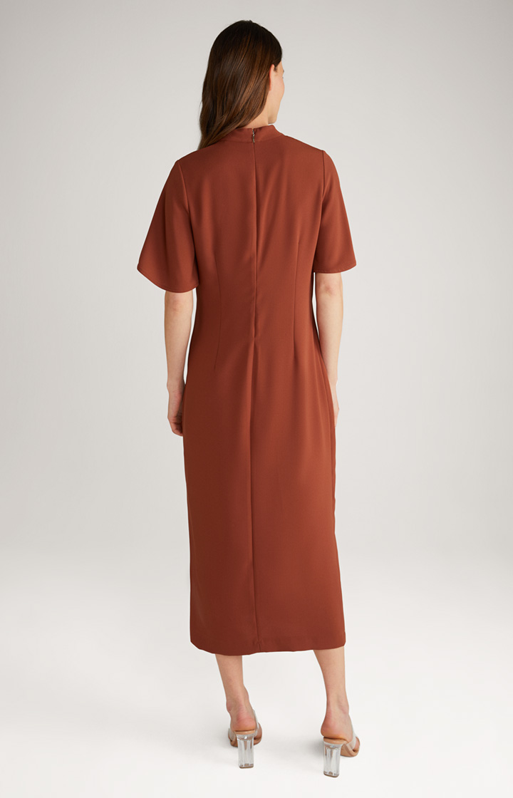 Crêpe-Kleid in Kupferbraun