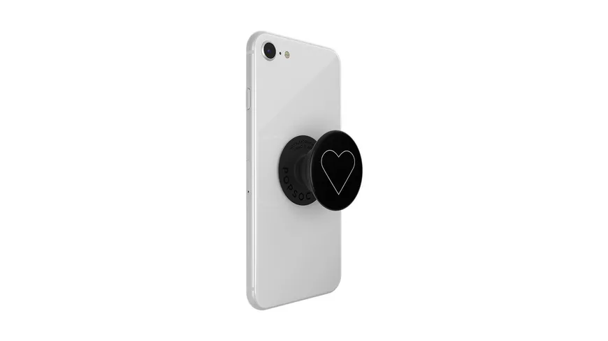 PopGrip - ausziehbarer Handy-Griff Handyhalter -  White Heart Black