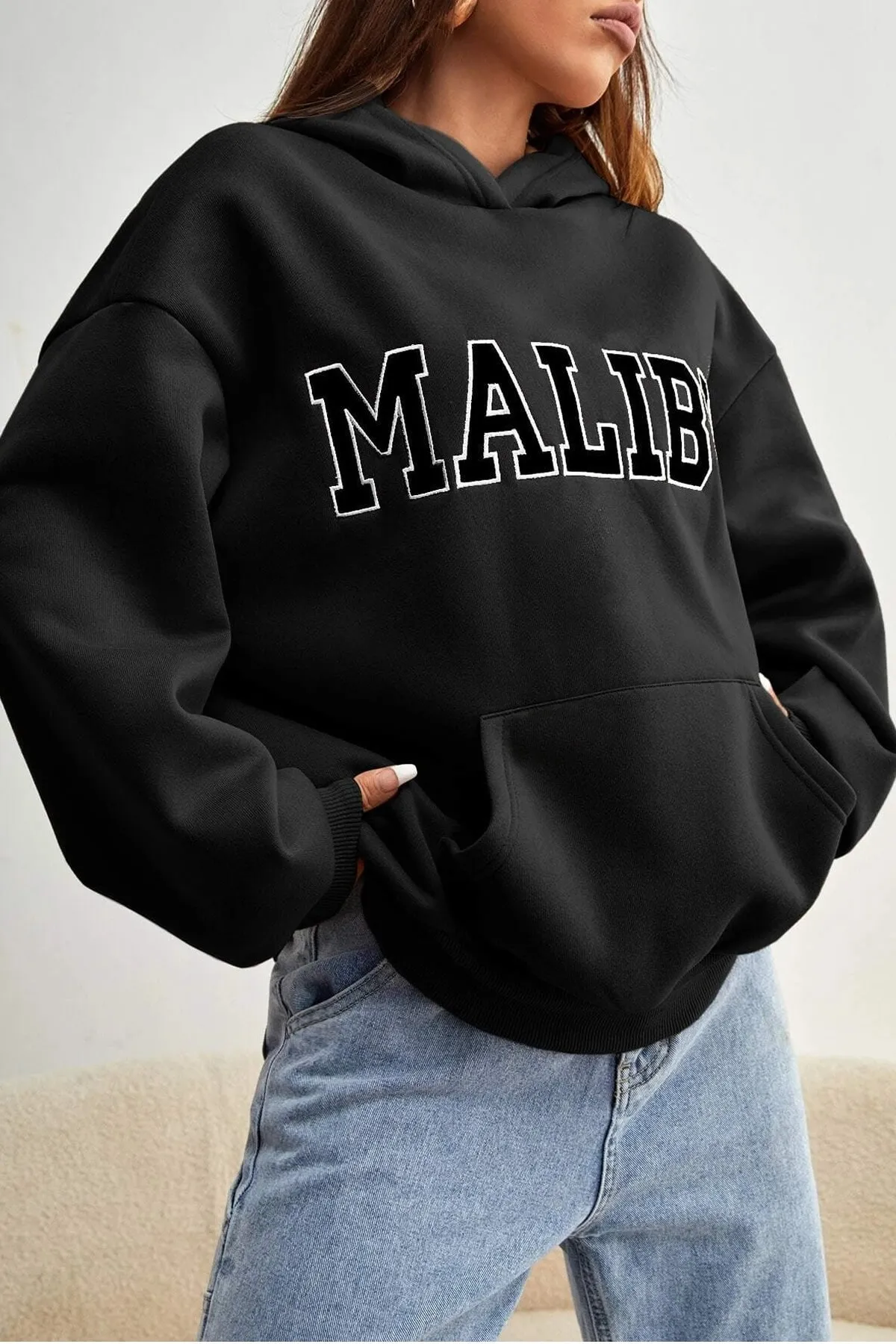 MODAGEN  Unisex Malibu bedrucktes Oversize-Hoodie-Sweatshirt