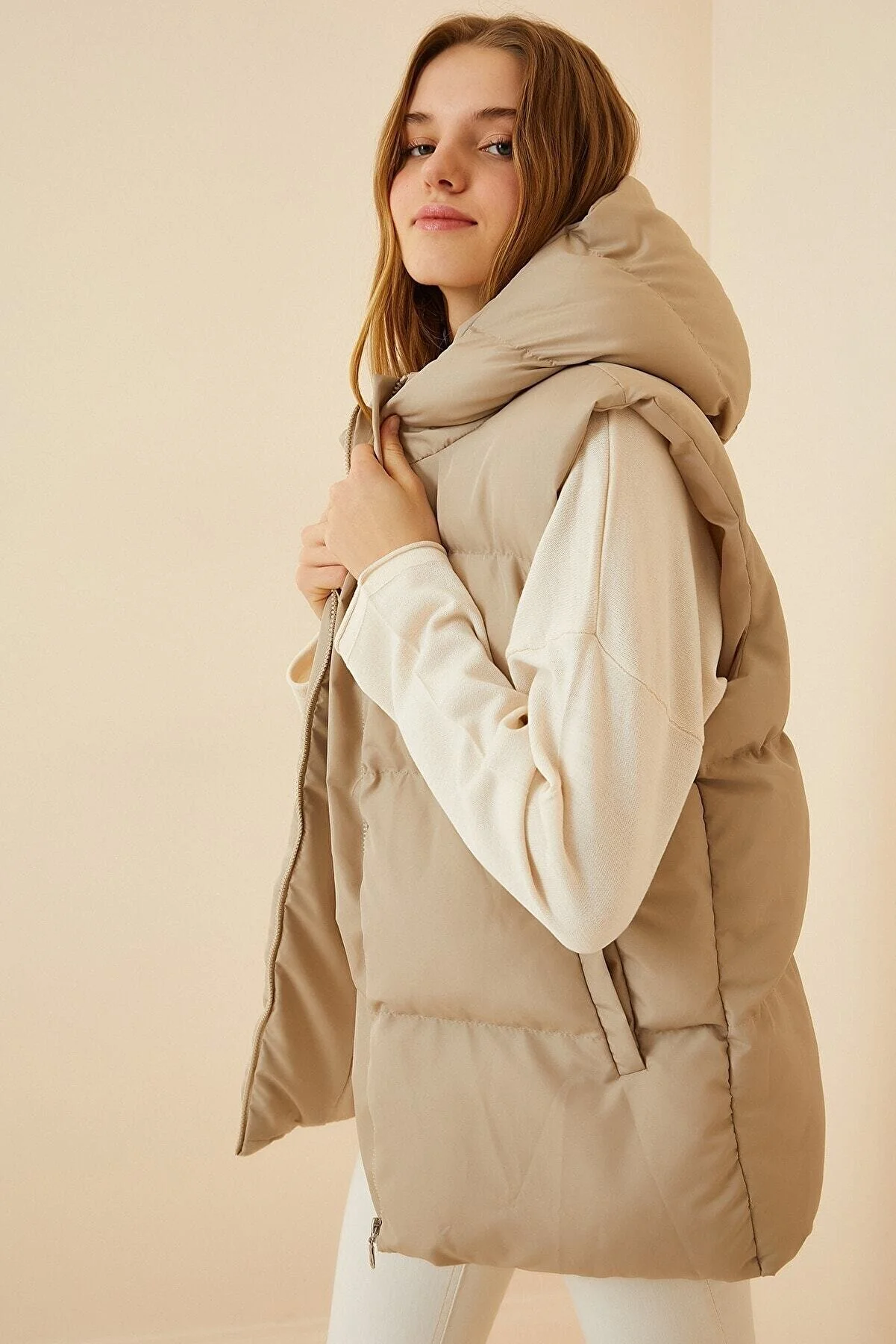 Happiness İstanbul  Weste - Beige - Puffer