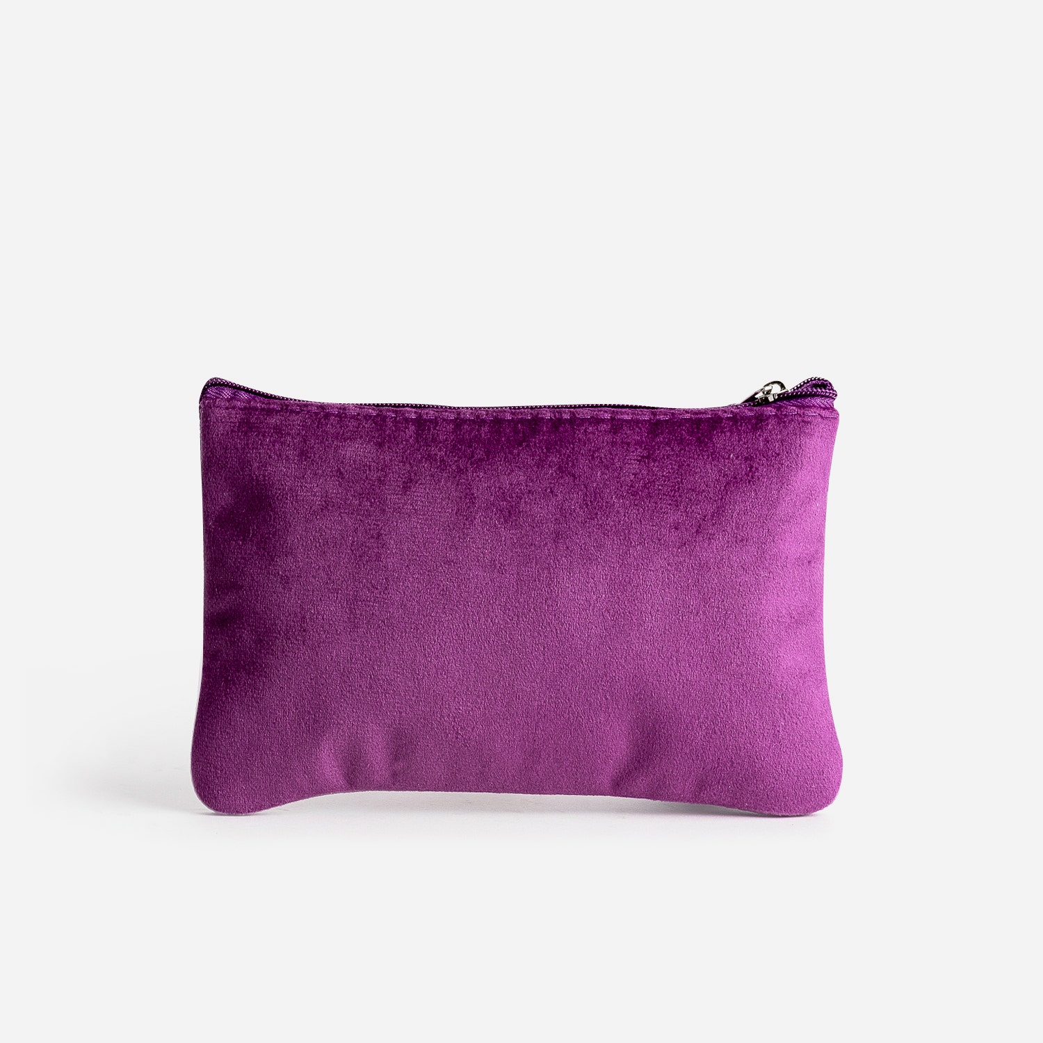 Pochette TEXTO violine en velours à message