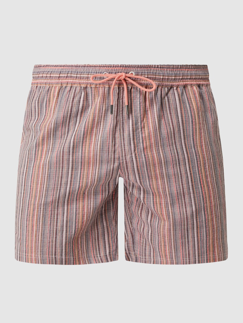 Shorts mit Streifenmuster in rostrot