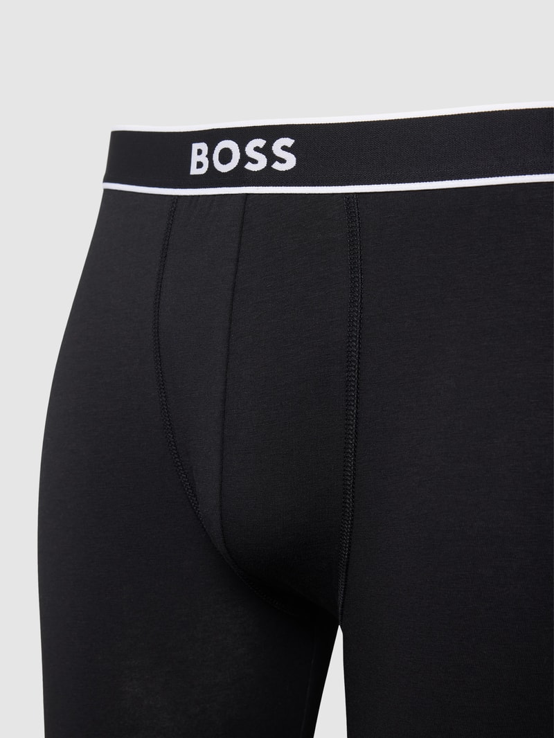 Lange Pants mit Label-Stitching in schwarz