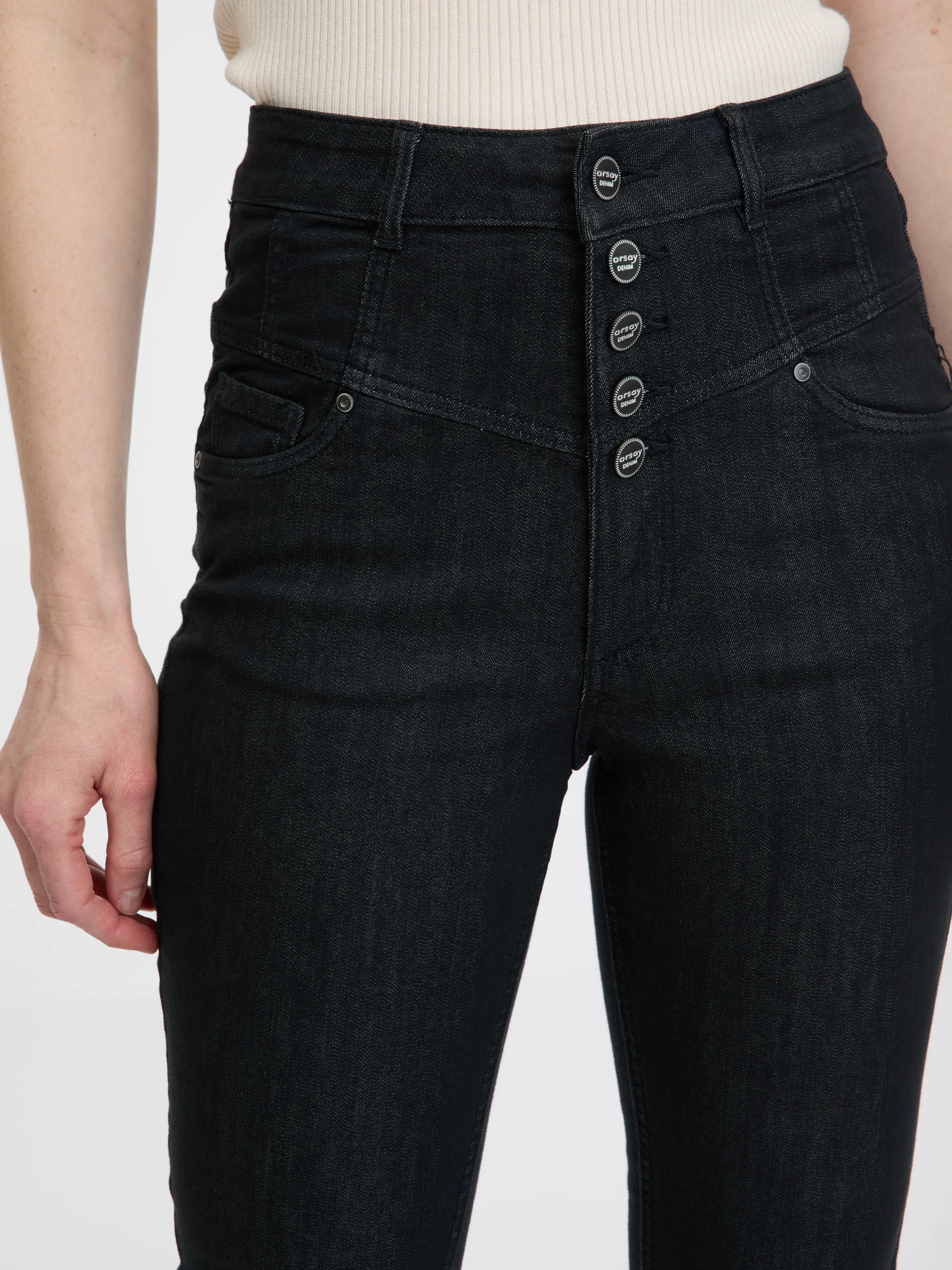 Schwarze Skinny-Fit-Jeans für Damen ORSAY