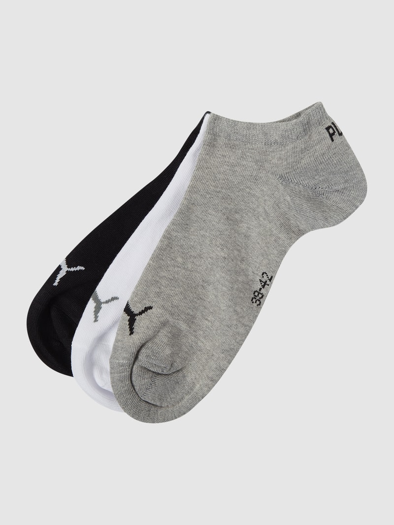 Sneakersocken mit Label-Details im 3er-Pack in mittelgrau