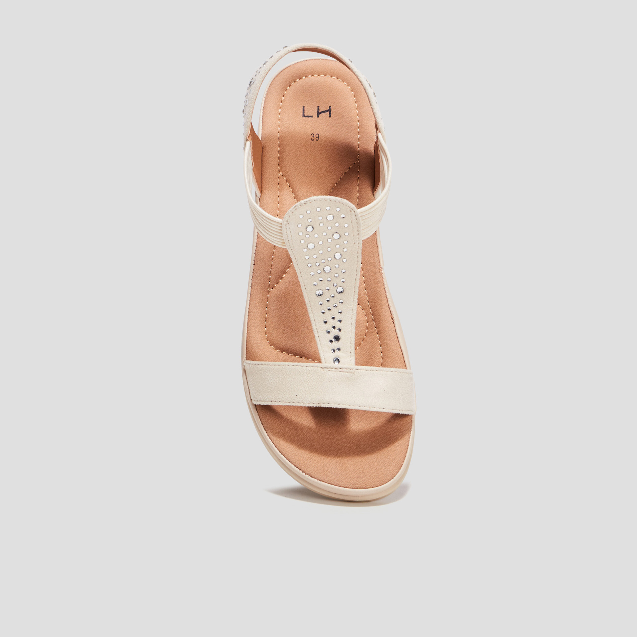 Sandales avec strass sable femme | La Halle