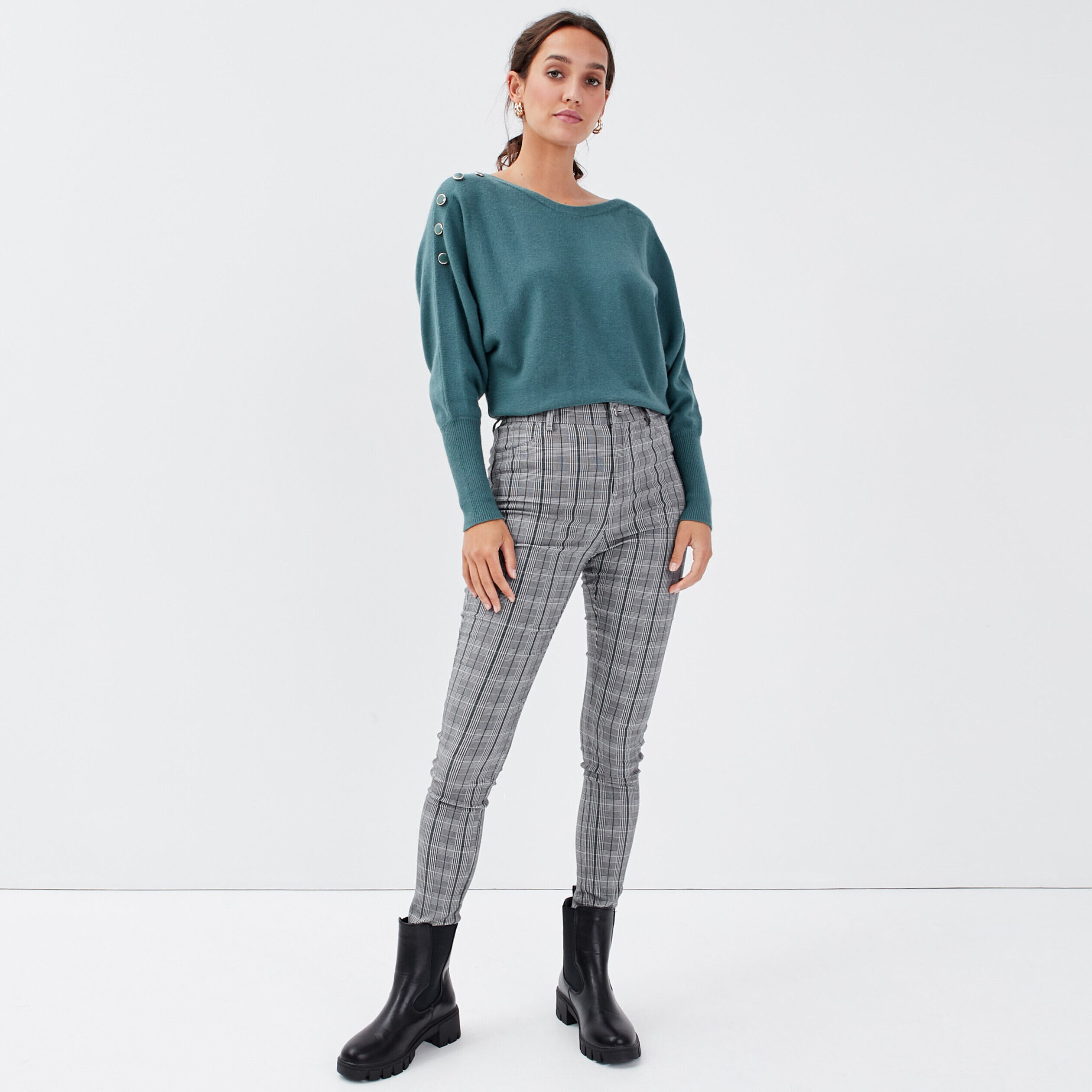 Pantalon skinny taille haute blanc femme | Cache Cache