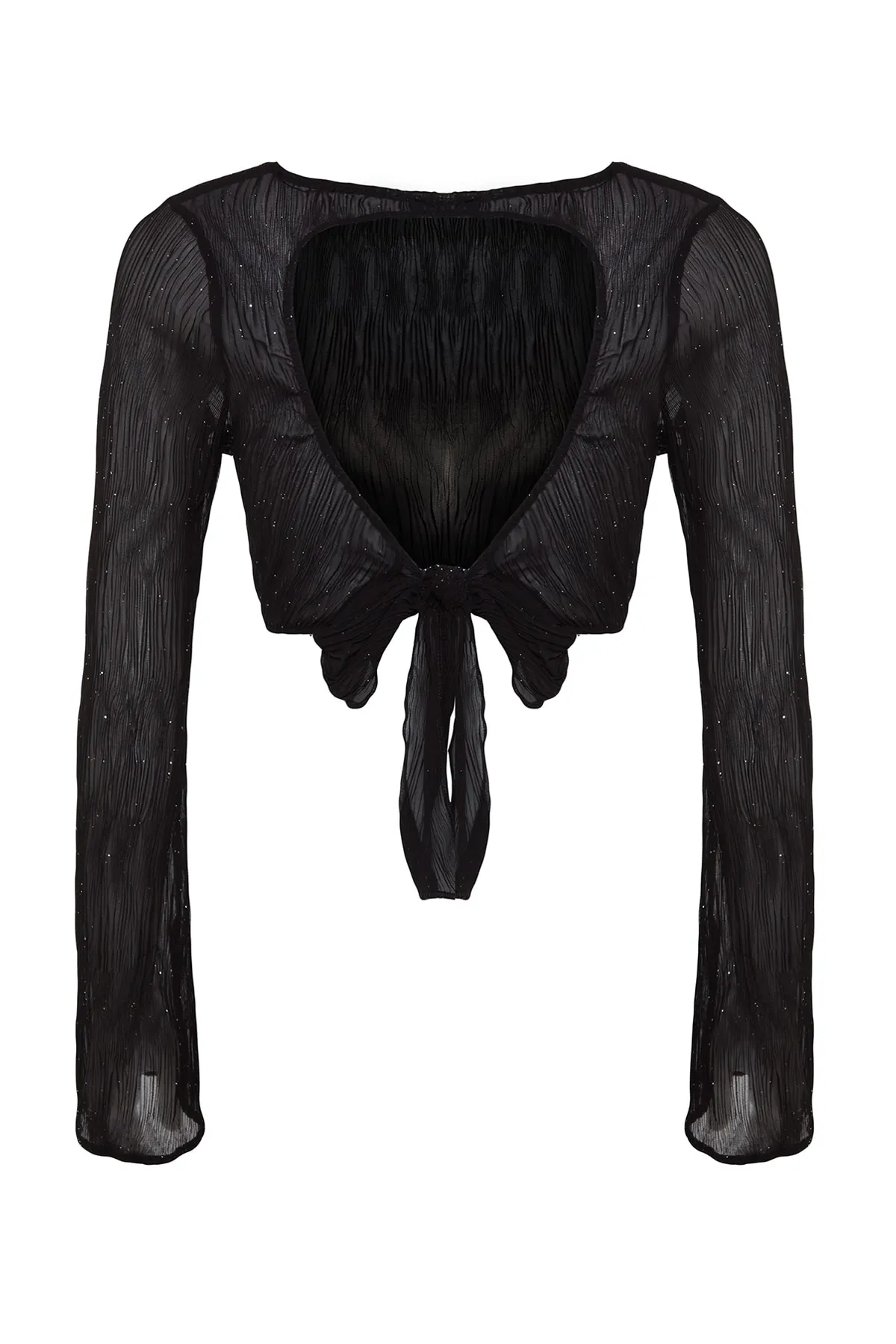 Trendyol Collection  Schwarze glänzende Bluse TPRAW24BZ00004