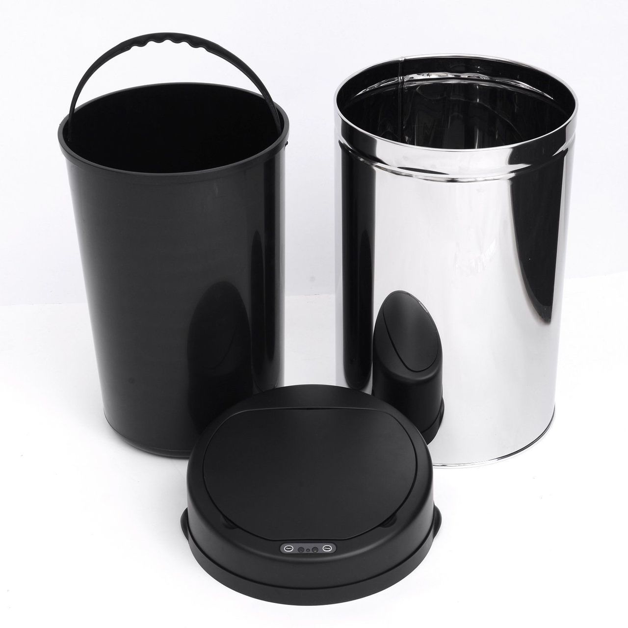 HOMCOM Edelstahl Automatik Sensor Mülleimer Abfalleimer IR Sensor mit/ohne Inneneimer rund 30 L