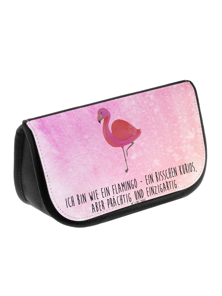Mr. & Mrs. Panda Kosmetiktasche Flamingo Classic mit Spruch in Aquarell Pink günstig kaufen onesize