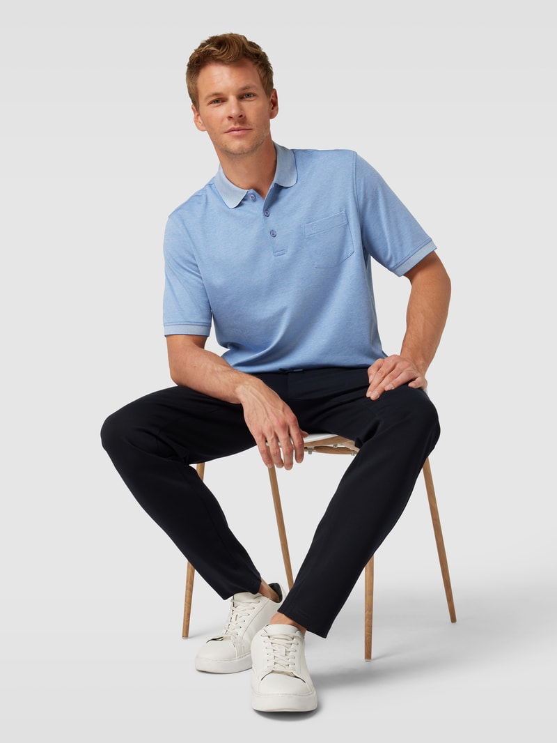 Poloshirt mit Polokragen in blau
