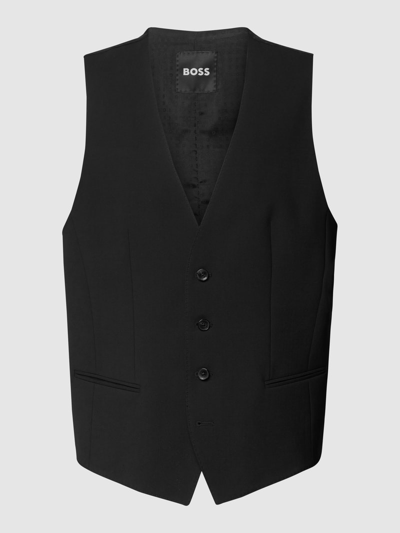 Weste mit Paspeltaschen Modell 'Huge Vest' in schwarz