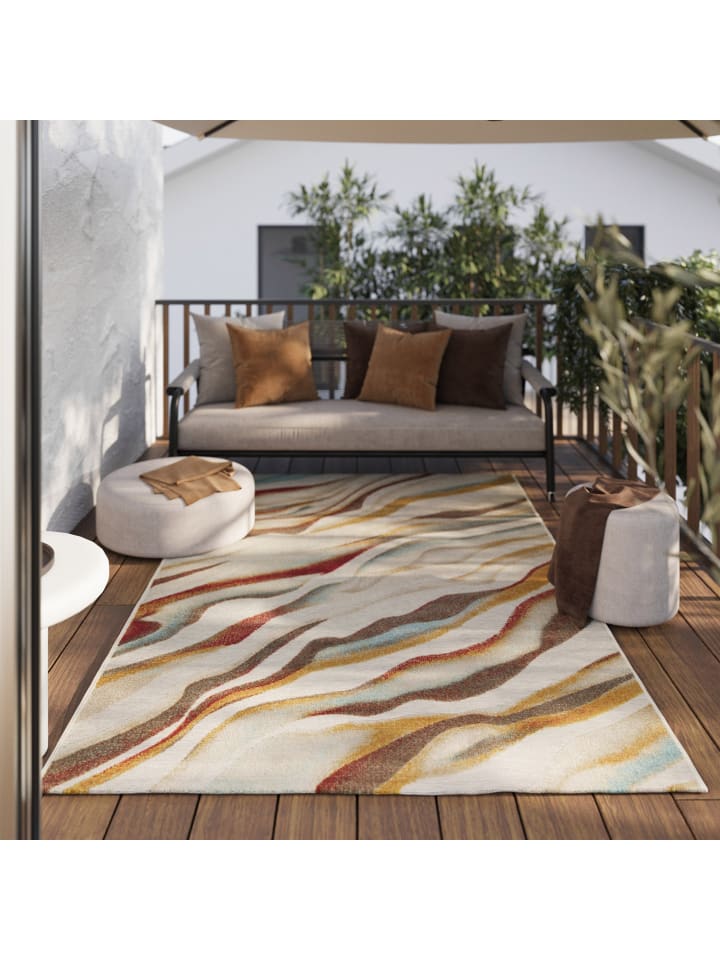 Wecon Home Outdoorteppich Creek in beige, gelb, rot günstig kaufen