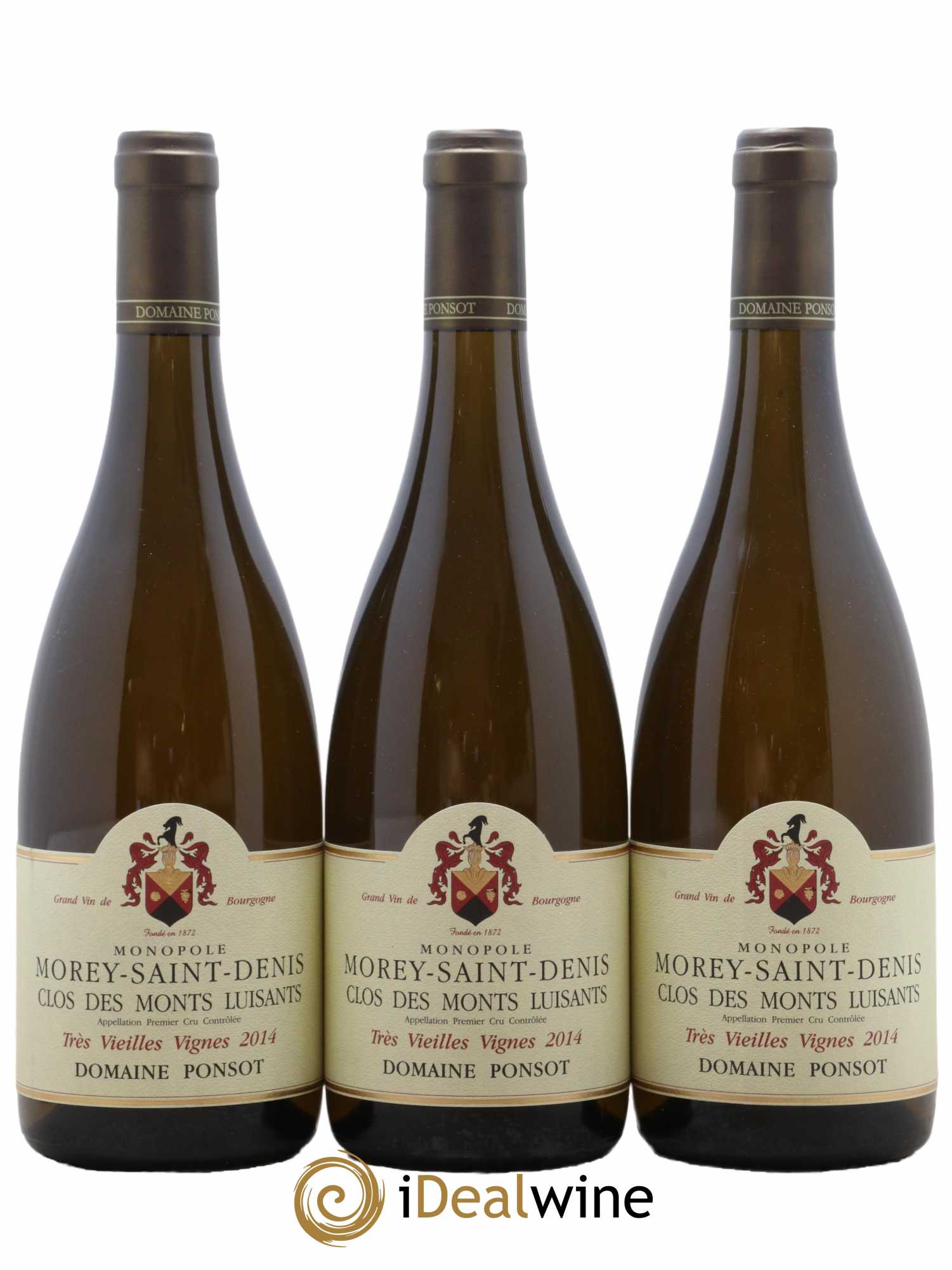 Morey Saint-Denis 1er Cru Clos des Monts Luisants Vieilles Vignes Ponsot (Domaine)  2014 - Lot de 3 Bouteilles