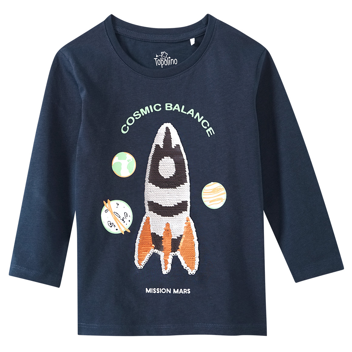 Jungen Langarmshirt mit Wendepailletten