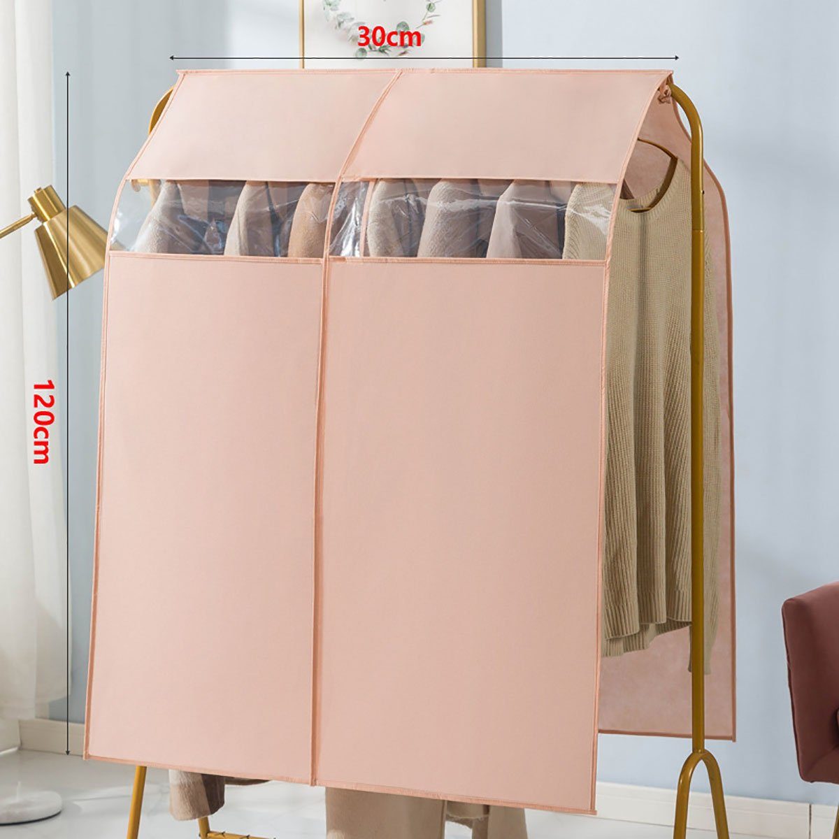CTGtree Kleiderschutzhülle 2 Stücke Kleidersäcke Staubschutz Feuchtigkeit rosa (2 St)