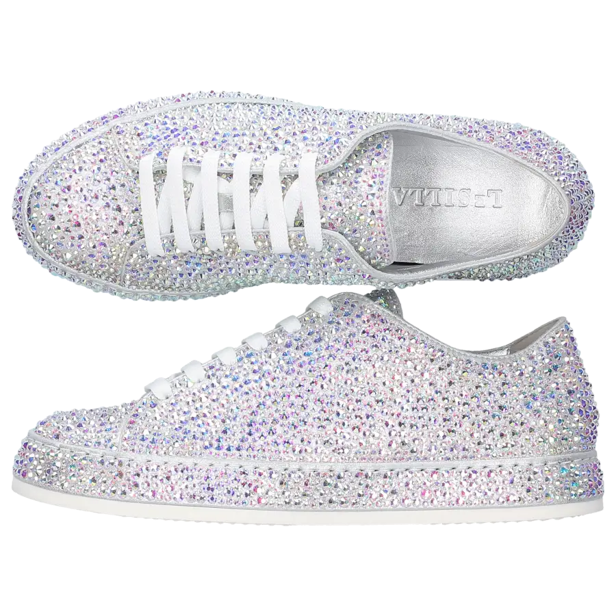 Le Silla - Sneaker low PRINCE Veloursleder - silber
