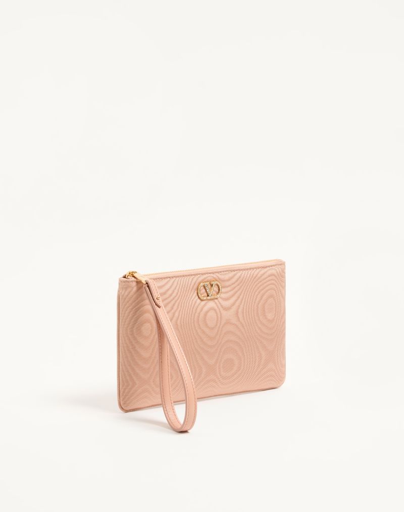VLogo Signature Moiré-stof clutch med juvellogo