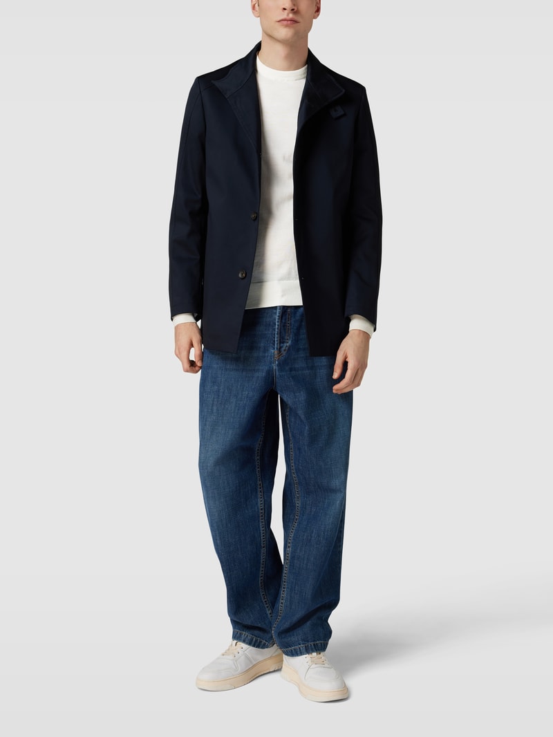 Wollpullover mit Label-Stitching und Seide-Anteil in offwhite