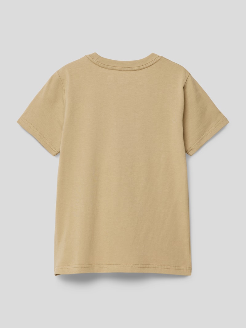 T-Shirt mit Label-Stitching in khaki