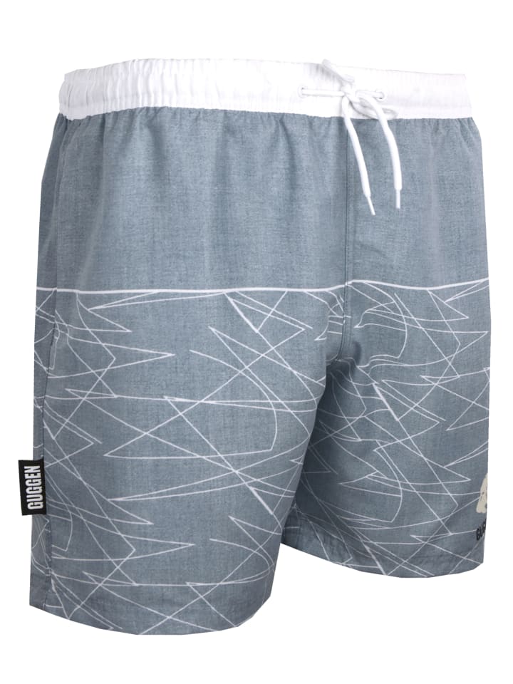 GUGGEN MOUNTAIN Badehose Kariert in Grau günstig kaufen