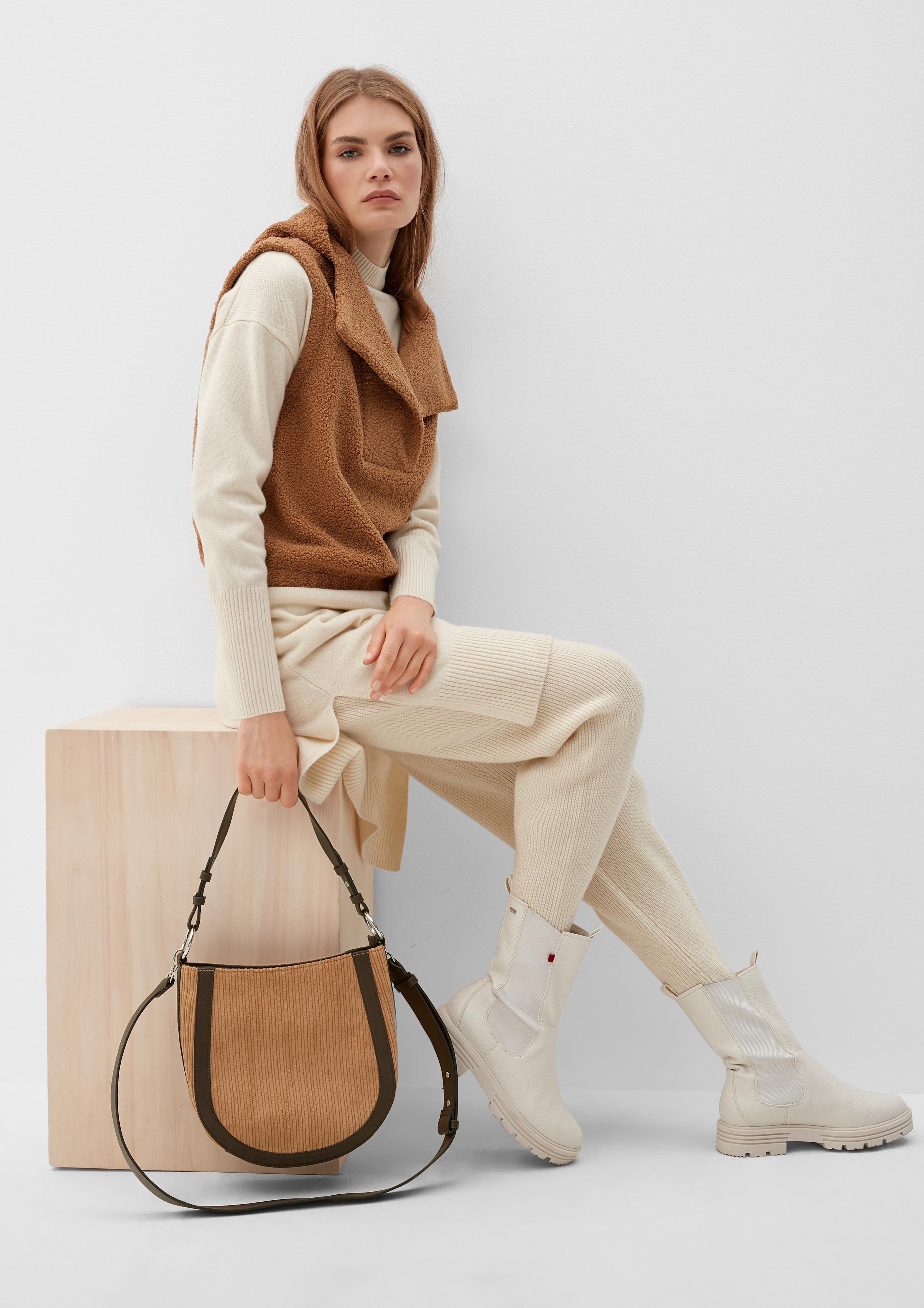 Hobo Bag aus Cord und Lederimitat  2120497-8469