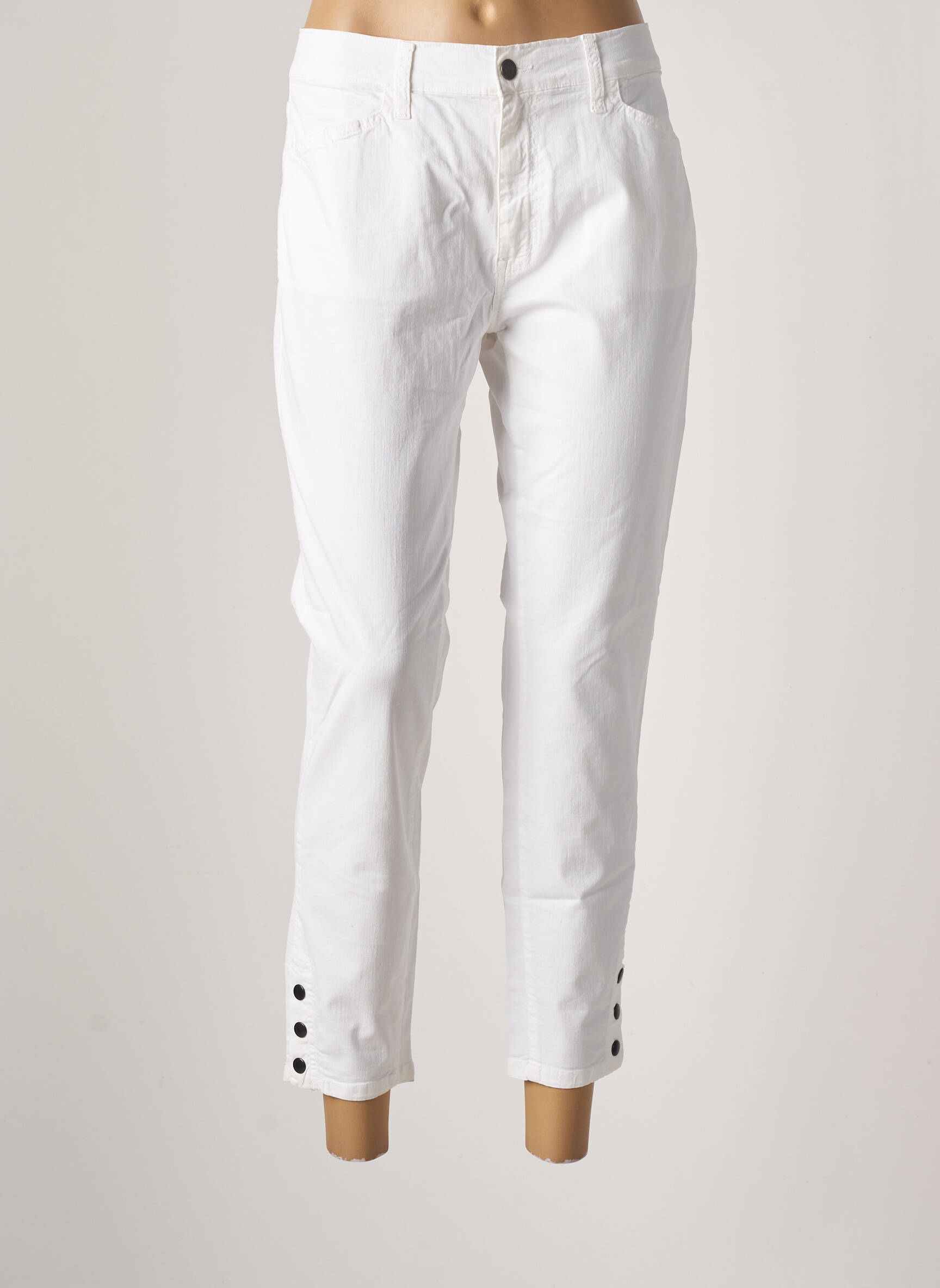 Desgaste Jeans Coupe Droite Femme couleur blanc