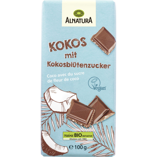 Alnatura Bio Kokos-Schokolade mit Kokosblütenzucker 100G