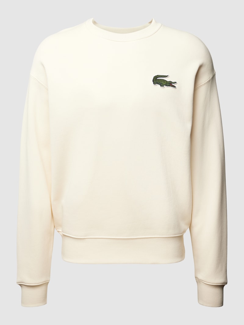 Sweatshirt mit Logo-Stitching in offwhite
