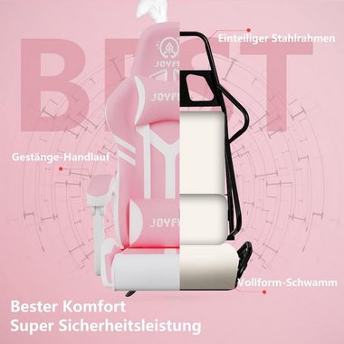 JUNG Gaming-Stuhl JOYFLY Gaming Stuhl Bürostuhl Ergonomisch, Lendenkissen verstellbar (210kg Belastbar, Zockerstuhl, Zocker, Sessel Gaming, 1 St), Pc Sessel, Computerstuhl, Computer Stuhl, Zockersessel